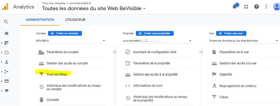 tutoriel pour enlever ses propres visites sur google analytics