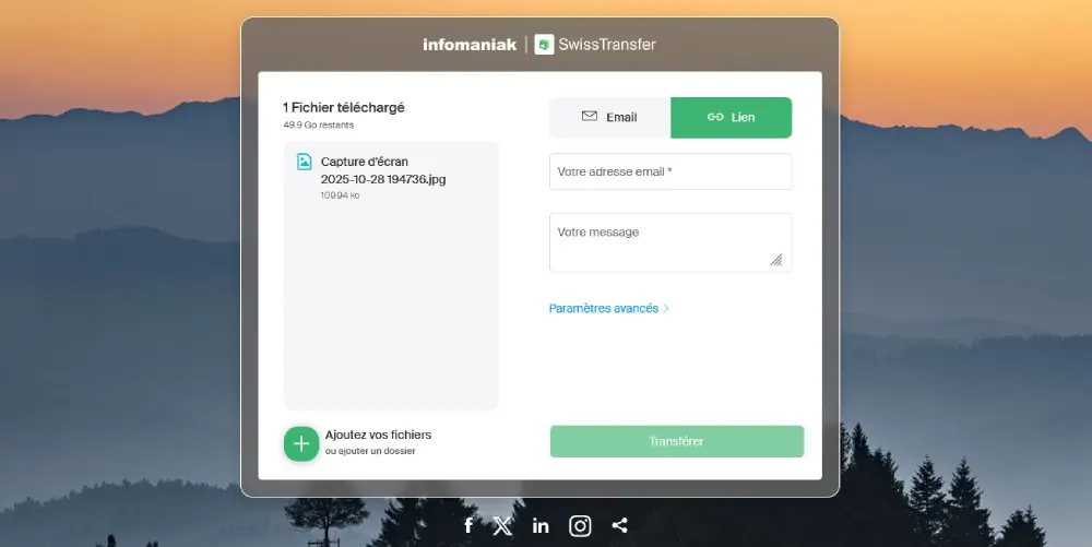 Le lien de téléchargement