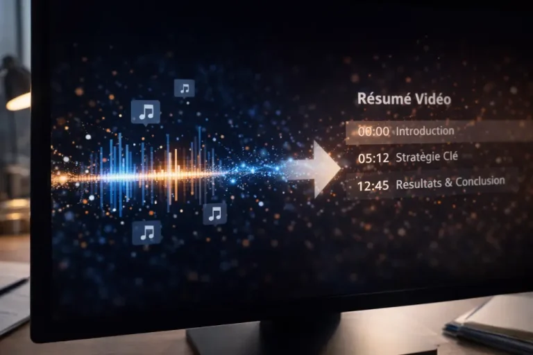 Pour résumer une vidéo, les outils utilisent la transcription audio
