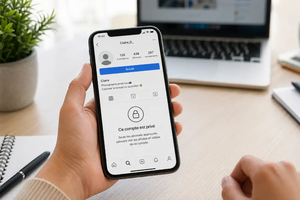 Pour voir les contenus d'un compte privé instagram, il faut envoyer une demande d'abonnement