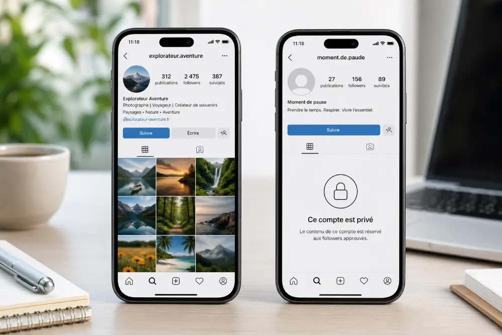 Impossible de voir les contenus d'un compte privé instagram sans s'abonner