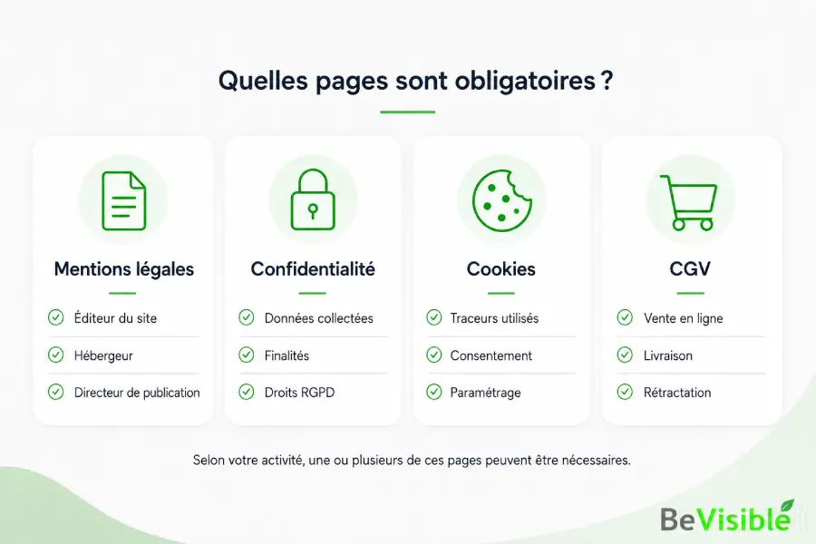 Mentions légales, CGV, politique de confidentialité : qu'est ce qui est obligatoire ?