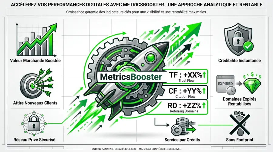 MetricsBooster permet de gonfler les métriques pour la vente de liens
